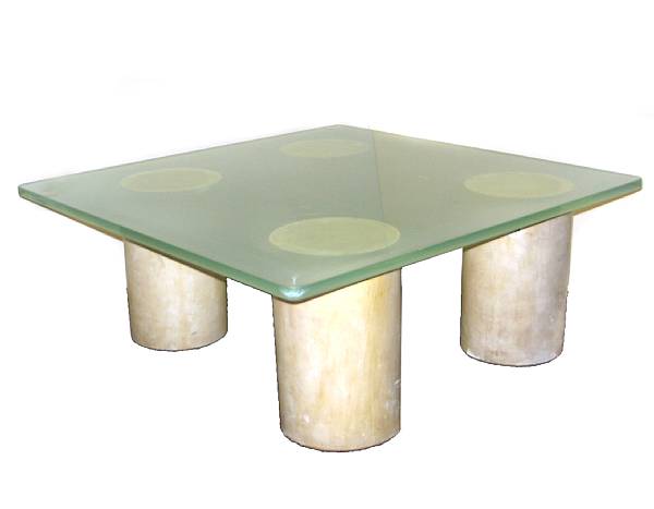 Appraisal: A glass low occasional table height in width in depth