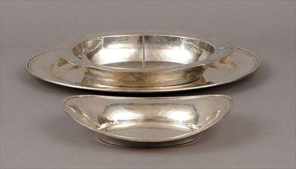 Appraisal: American Arts and Crafts Sterling Silver Bread Tray and Divided