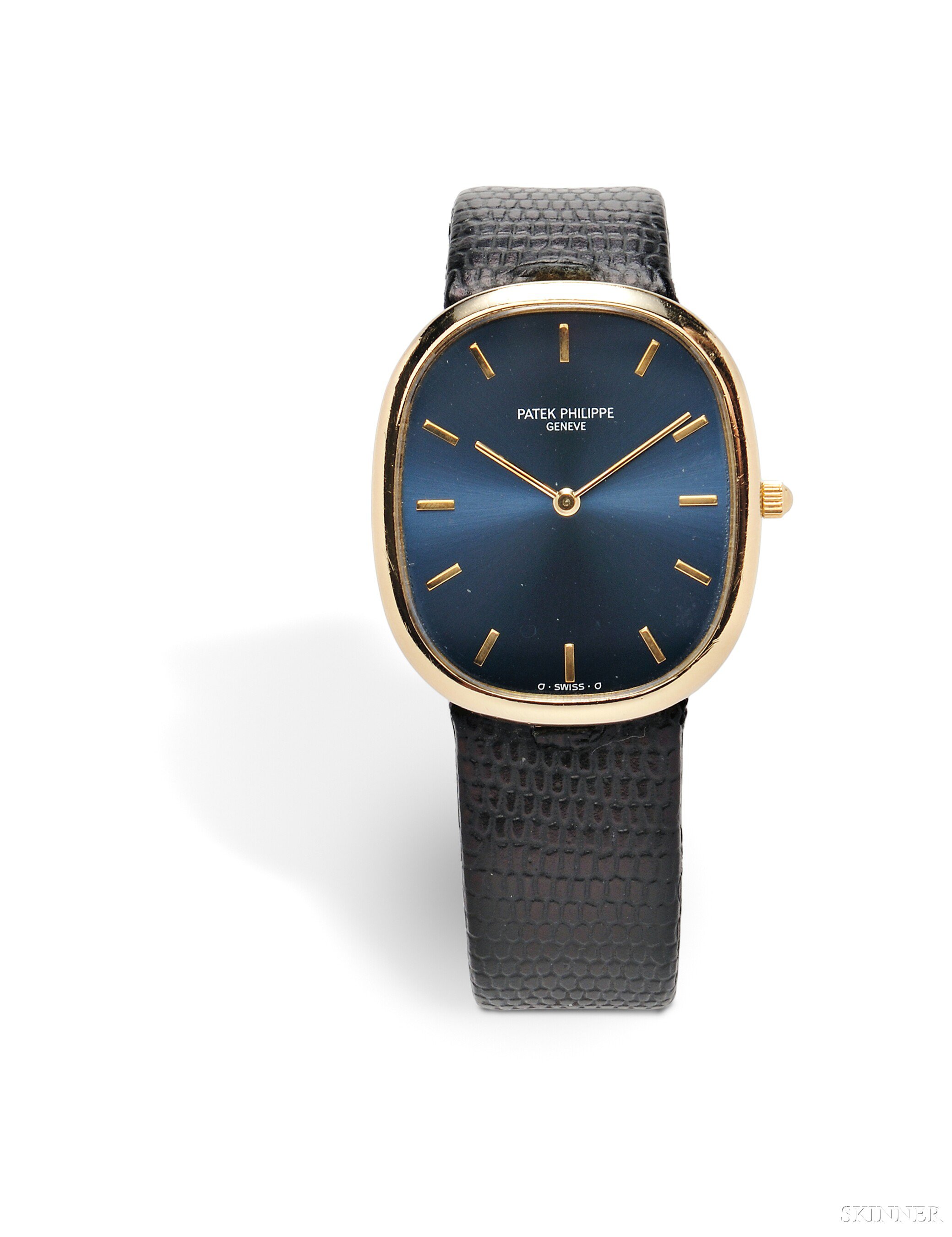 Appraisal: kt Gold Golden Ellipse Wristwatch Patek Philippe the blue dial