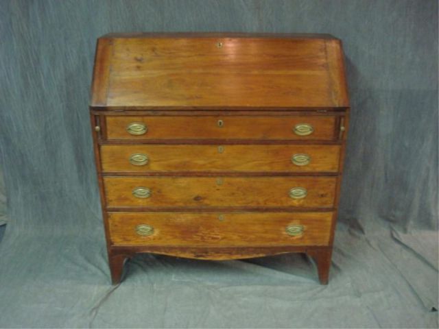 Appraisal: th Cent Slant Front Desk Dry Patina Dovetailed on top