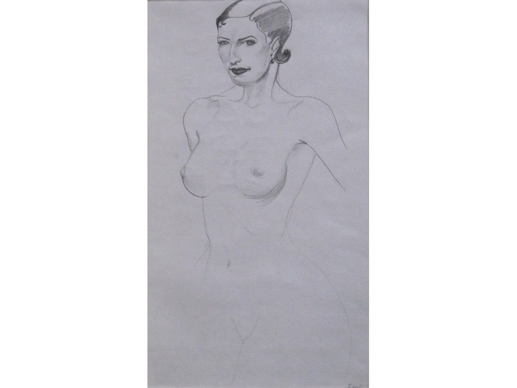 Appraisal: FRANK MCFADDEN b Pencil drawing 'Nude' signed with initials x