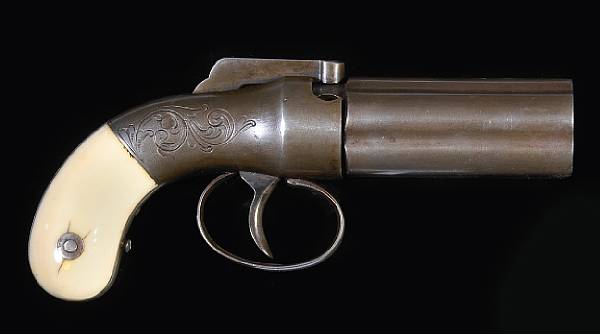 Appraisal: An Allen amp Thurber medium frame percussion pepperbox revolver Serial