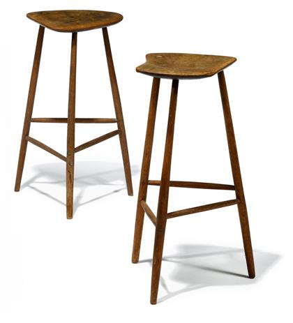 Appraisal: Two three-legged stool swharton esherick - circa