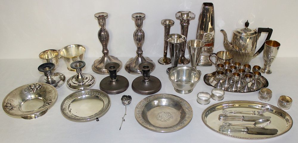 Appraisal: SILVER Assorted Sterling and Silver Hollow Ware Includes a Paul