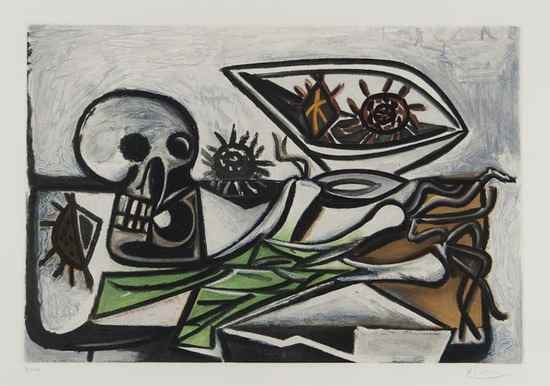 Appraisal: Pablo Picasso - after Nature Mort au Crane etching with