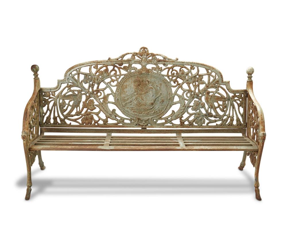 Appraisal: A Coalbrookdale Company Medallion cast iron garden bench Circa England