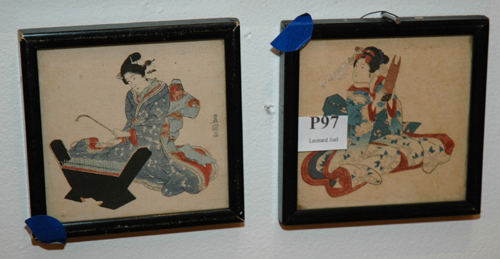 Appraisal: TOYOKUNI III KUNISADA PAIR OF WORKS DEPICTING FEMALE MUSICIANS WOODBLOCK