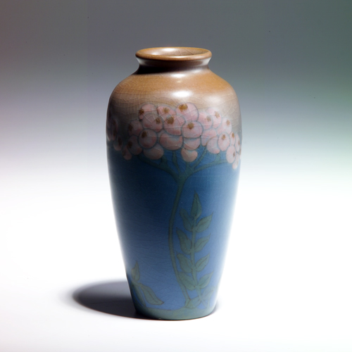 Appraisal: ROOKWOOD Vellum ovoid vase painted by Vera Tischler with pink