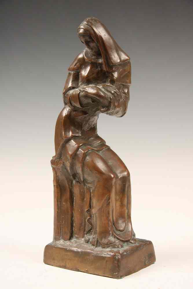 Appraisal: BRONZE SCULPTURE - Mourning Mother by Enid Diack Palanchian Bell