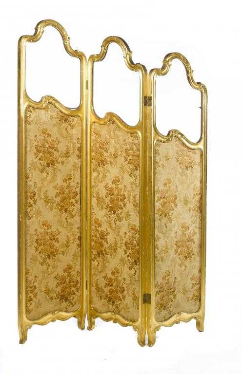 Appraisal: A ENGLISH GILTWOOD SCREEN in Louis XV style of three