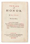 Appraisal: SELDEN JOHN Titles of Honor Second Edition Woodcut and engraved