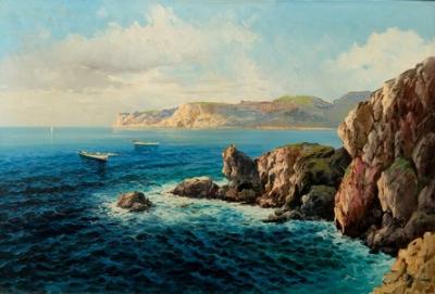 Appraisal: th Century English School Coastal Landscape indistinctly signed oil on