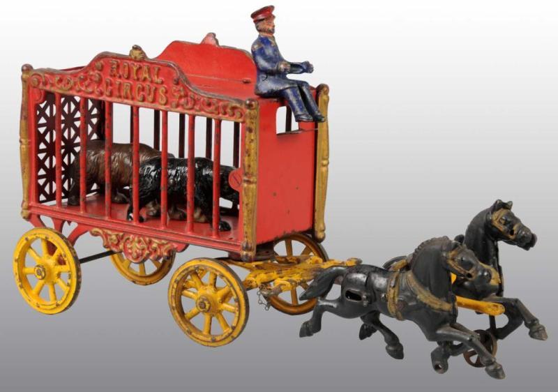 Appraisal: Cast Iron Hubley Royal Circus Cage Wagon Toy Description Includes