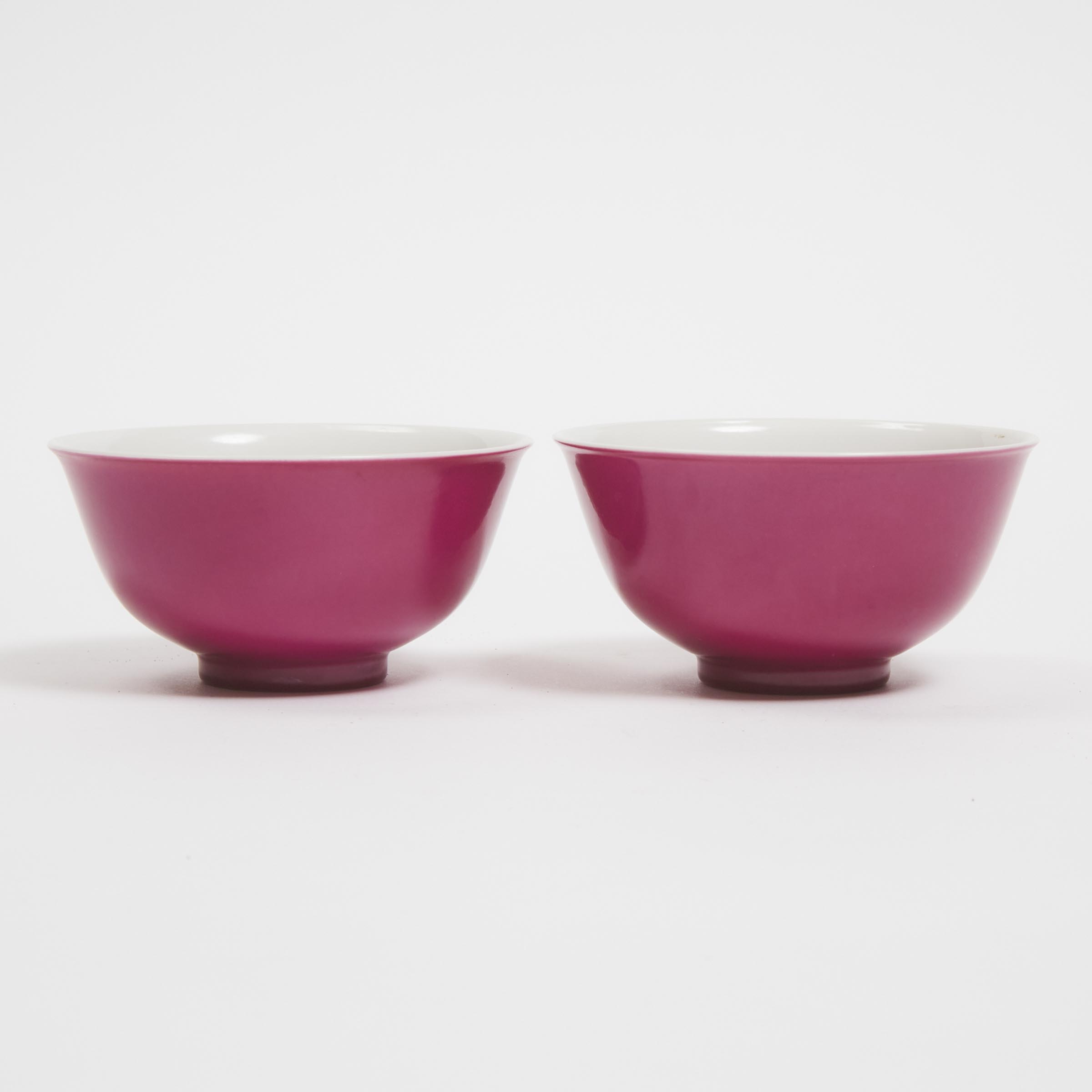 Appraisal: A Pair of Ruby-Red Glazed Cups Yongzheng Mark height in