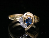 Appraisal: Ladies' Sapphire Diamond Ring A k yellow gold ring set