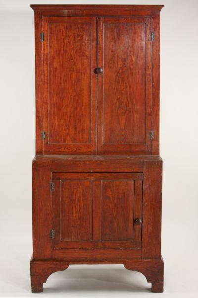 Appraisal: Diminutive Southern Stepback Flatwall Cupboard th c probably NC Southern