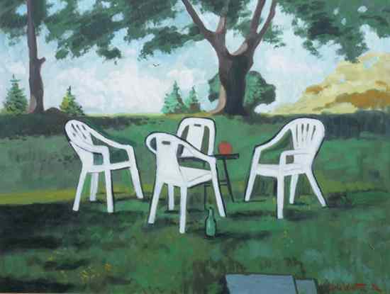 Appraisal: MILO KENDALL WINTER JR American - LAWN CHAIRS ON A