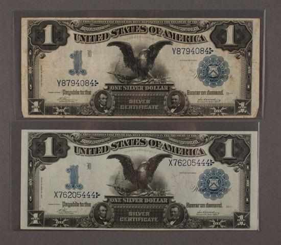 Appraisal: Two United States Silver Certificates Series of signed Vernon and