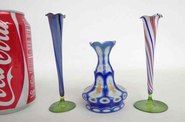 Appraisal: Lot three end of day type miniature vases '' to