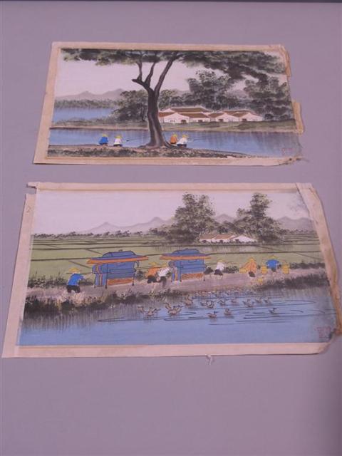 Appraisal: PAIR OF CHARMING CHINESE PRINTS Prints x in The first