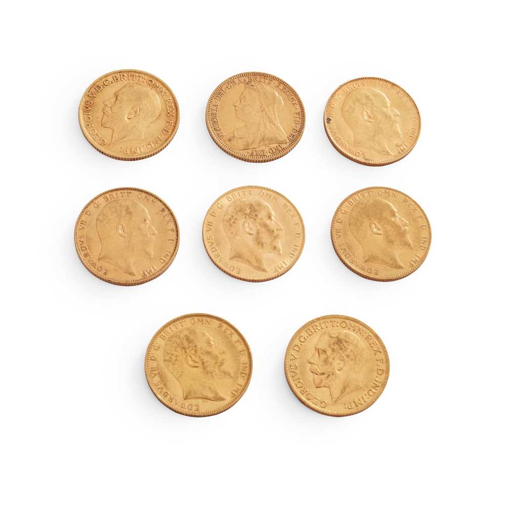 Appraisal: G B - A COLLECTION OF SOVEREIGNS x and