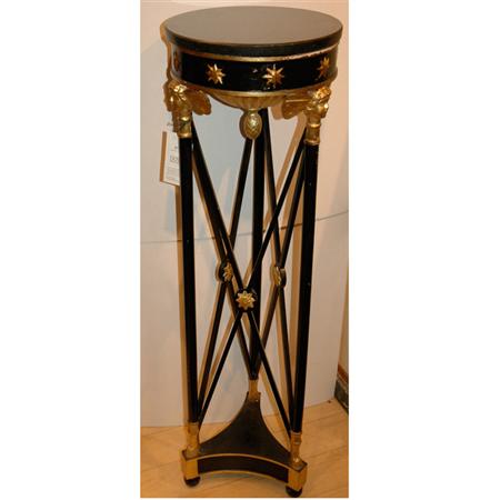 Appraisal: Neoclassical Style Marble Top Painted and Parcel Gilt Pedestal Estimate