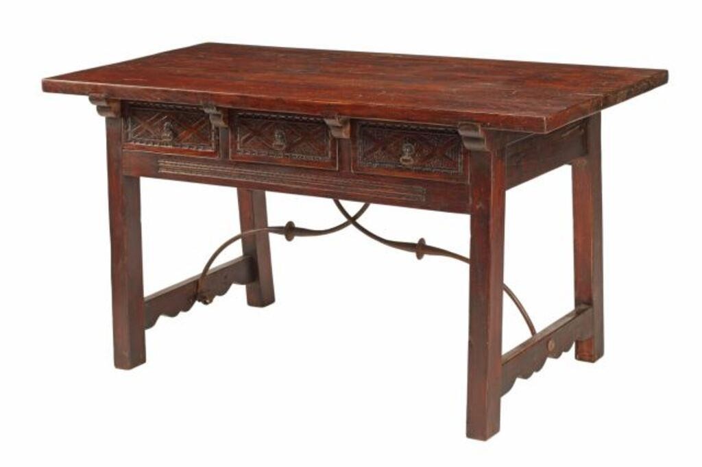 Appraisal: Baroque style trestle table approx h w d