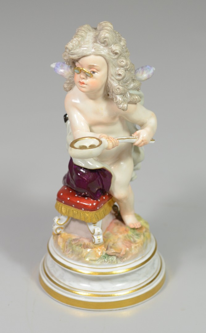 Appraisal: Meissen porcelain figurine Model L Cupid as Doctor Modeled By