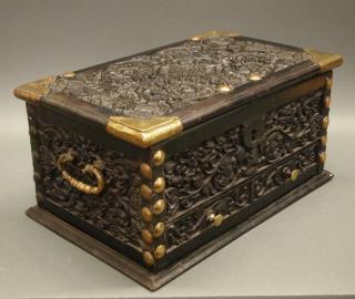 Appraisal: th c Indian Ebony casket A th century Indian Export