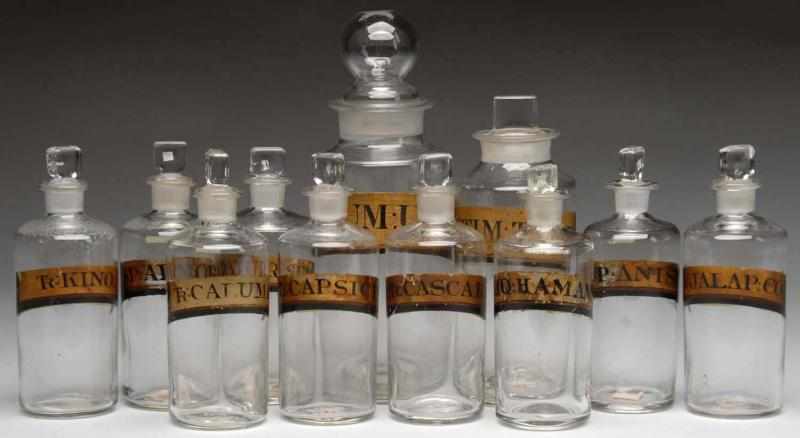 Appraisal: Lot of Painted Label Druggist Shop Bottles Description Circa to