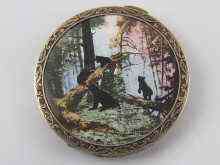 Appraisal: A Russian hallmarked silver compact with inset enamelled copper plaque