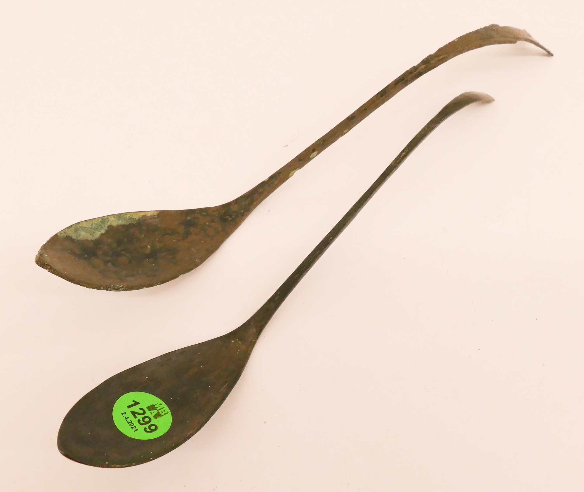 Appraisal: pc Korean th Century Bronze Spoons- approx ''