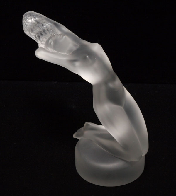 Appraisal: Lalique Chrysis frosted glass Art Deco nude female figure Engraved