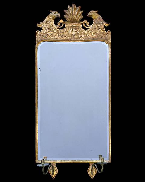 Appraisal: A George II giltwood girandole mirror second quarter th century