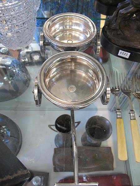 Appraisal: SILVER PLATE TWO BOTTLE COASTER TRAILER