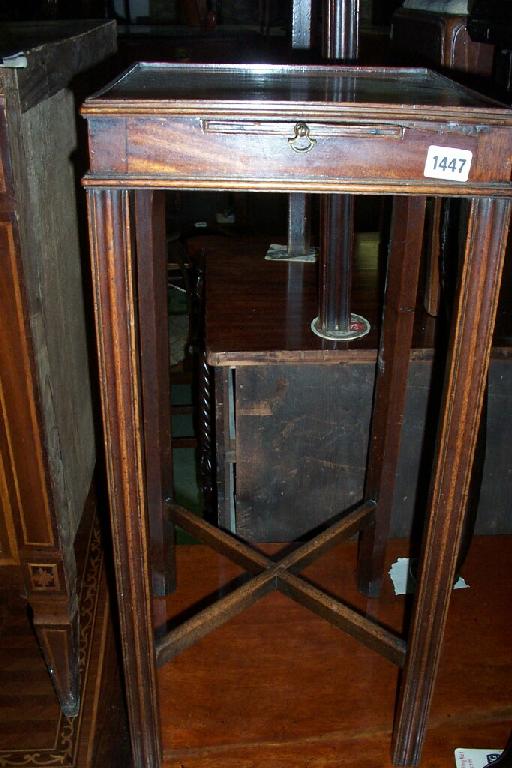 Appraisal: A George III mahogany samovar stand of square form incorporating