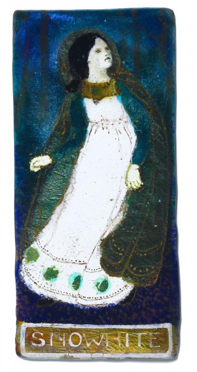 Appraisal: A PAINTED ENAMEL PLAQUE OF SNOW WHITE BY MABEL P