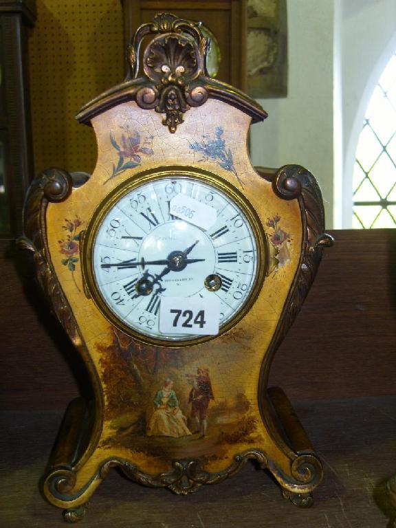 Appraisal: An early th century French mantle clock in the Rococo