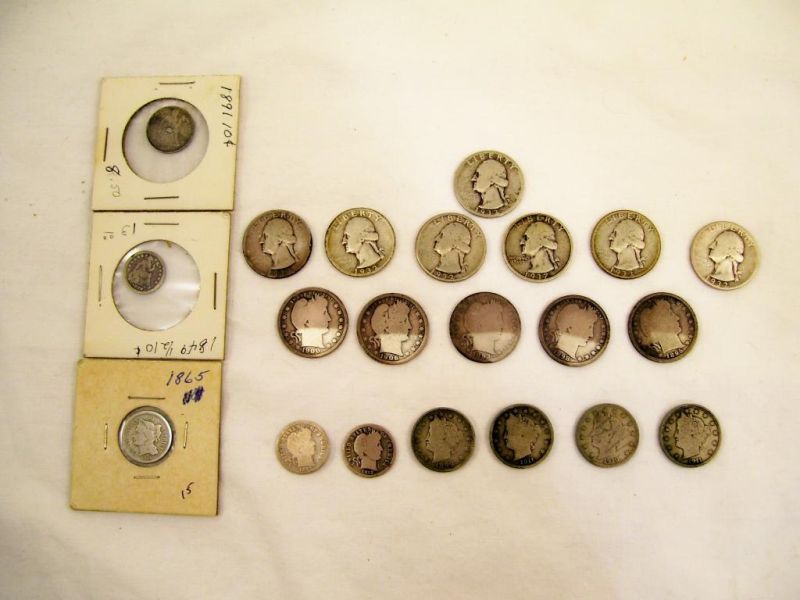 Appraisal: Type Coins Includes cent nickel half dime seated dime -