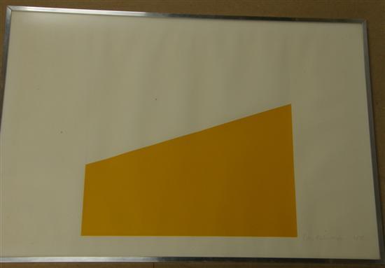 Appraisal: Justin Knowles Abstract print yellow and white signed and dated