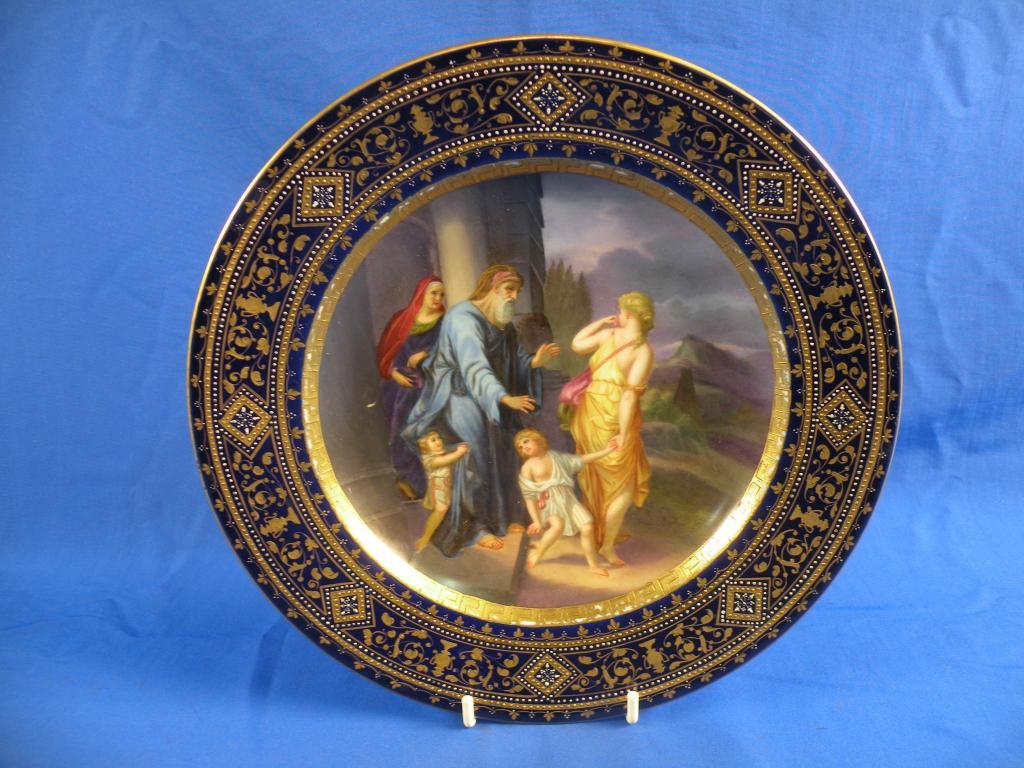 Appraisal: A Vienna plate decorated with a scene depicting a lady