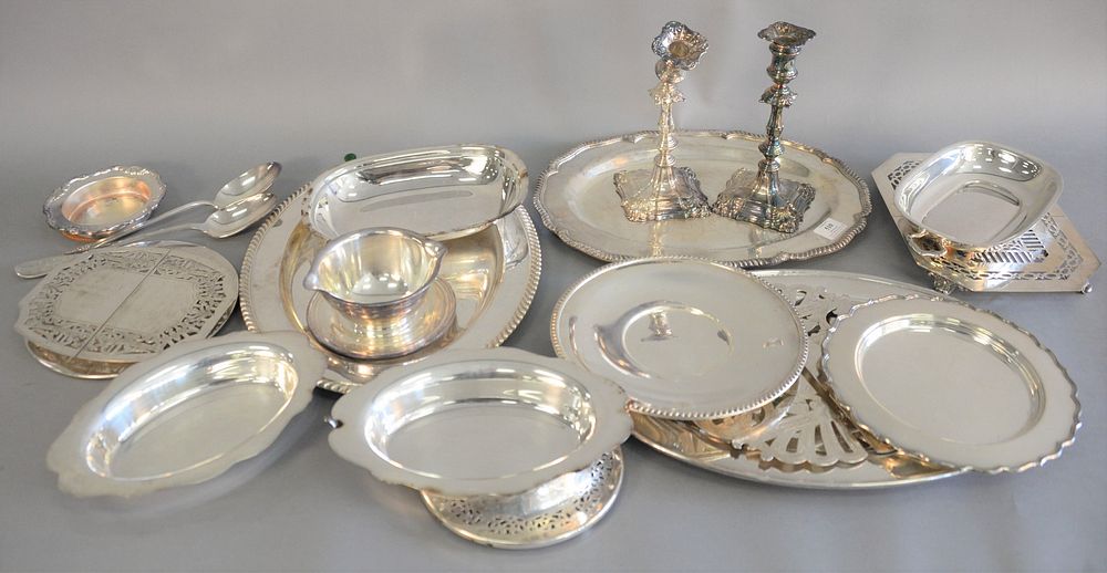 Appraisal: Lot of silverplate including pair of Georgian style sheffield silverplate