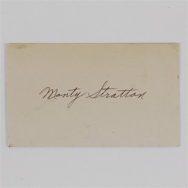 Appraisal: Monty Stratton Signature major leaguer who played in the minor