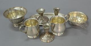 Appraisal: Group of sterling silver to include pouringer sugar and creamer