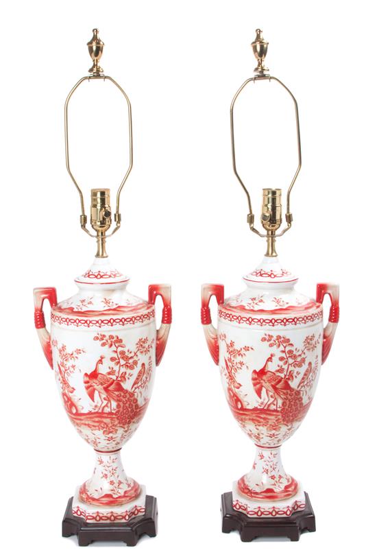 Appraisal: Sale Lot A Pair of Chinese Export Style Porcelain Lamps