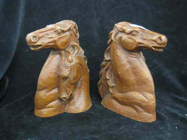 Appraisal: Pair of Horse Bookends syroco wood ''