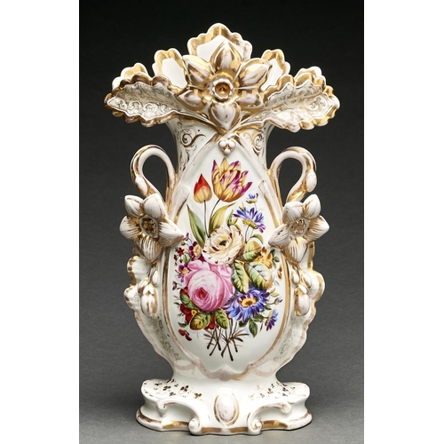 Appraisal: A French porcelain vase c painted with flowers and richly