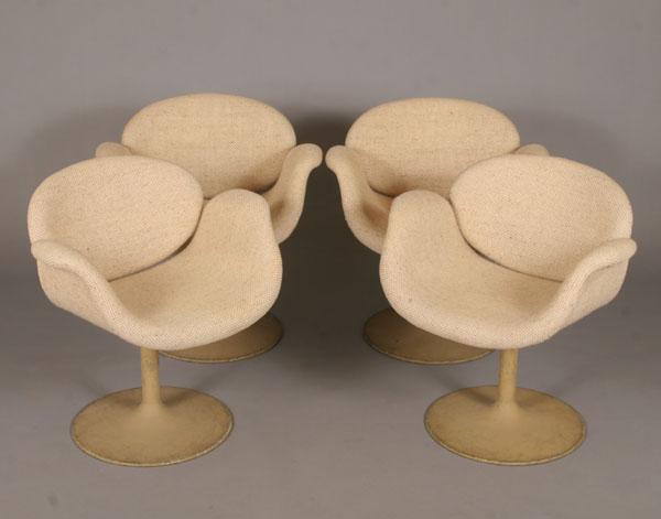 Appraisal: Set of four tulip arm chairs by Pierre Paulin with