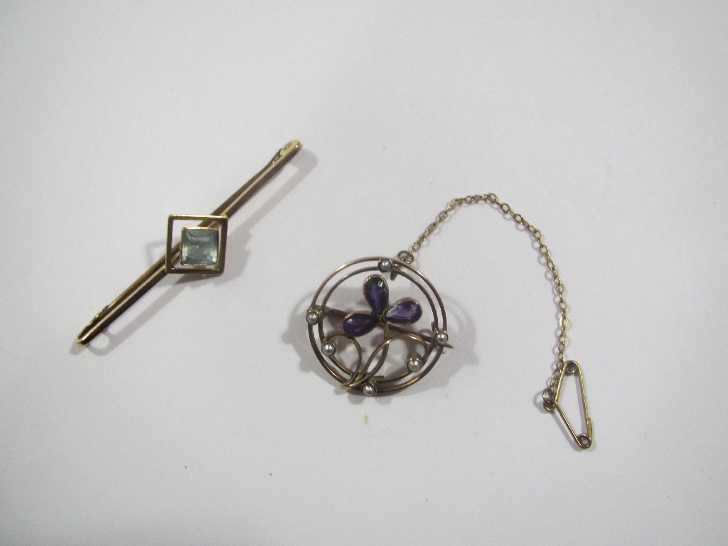 Appraisal: Lot comprising an Edwardian ct gold amethyst and seed pearl