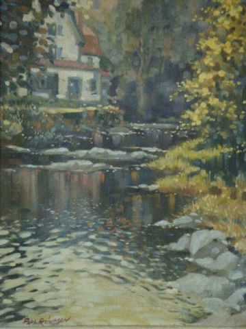 Appraisal: REINMAN Paul O C Impressionist Autumn Lake Scene Signed lower